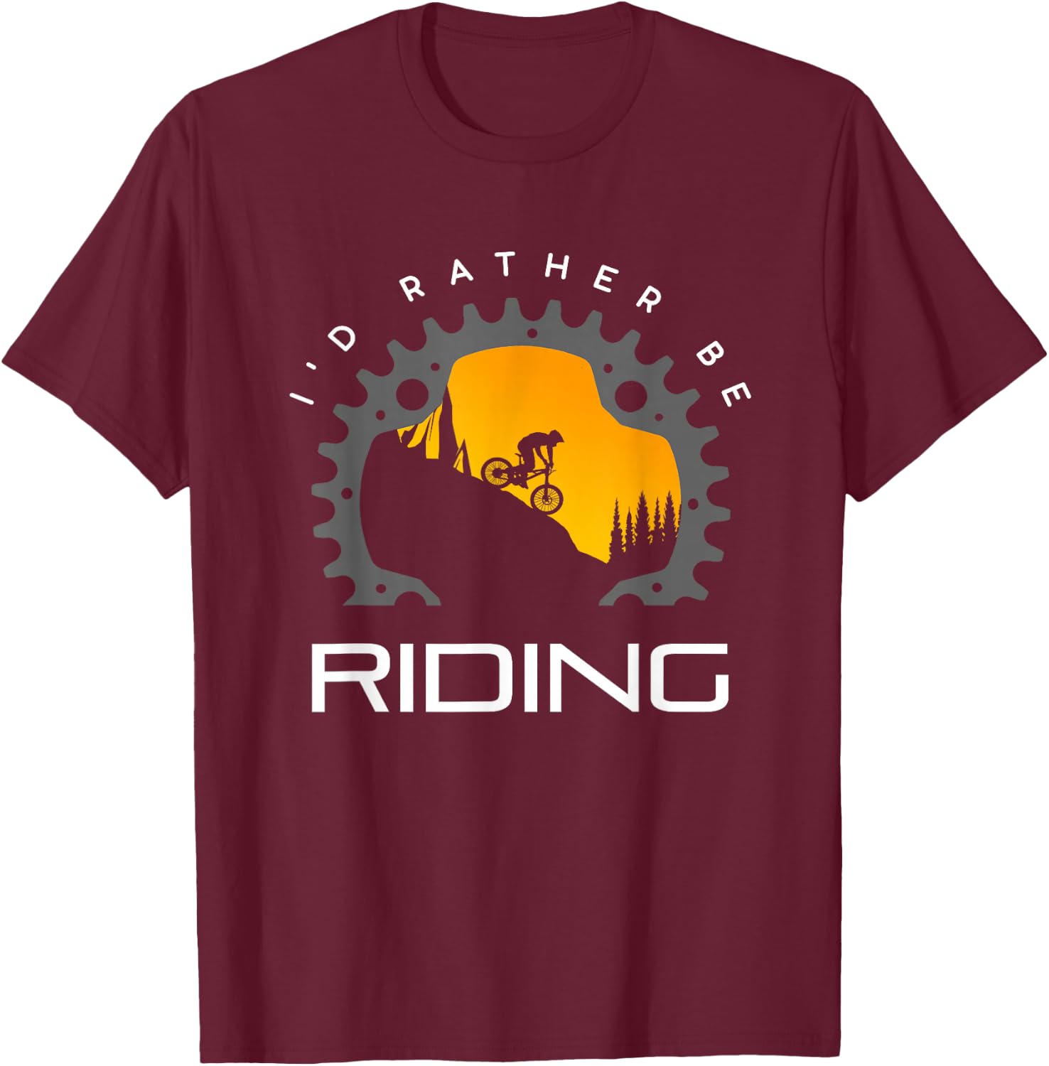 MTB Mountain Bike Apparel - MTB Mountain Bike T-Shirt - T-Shirt | Maroon