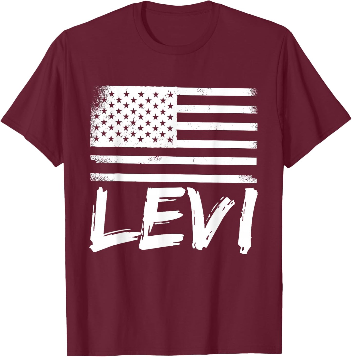 Levi Citizenship Personalized Birthday Forename Name T-Shirt - T-Shirt | Maroon