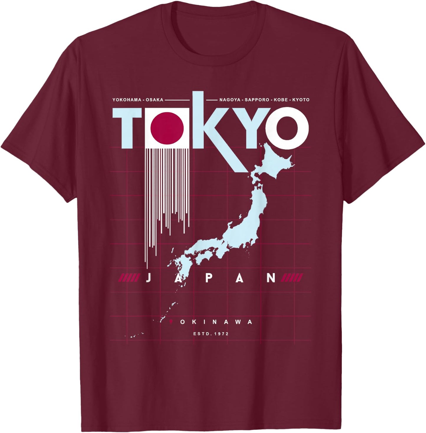 Tokyo Japan , Black, S T-Shirt - T-Shirt | Maroon