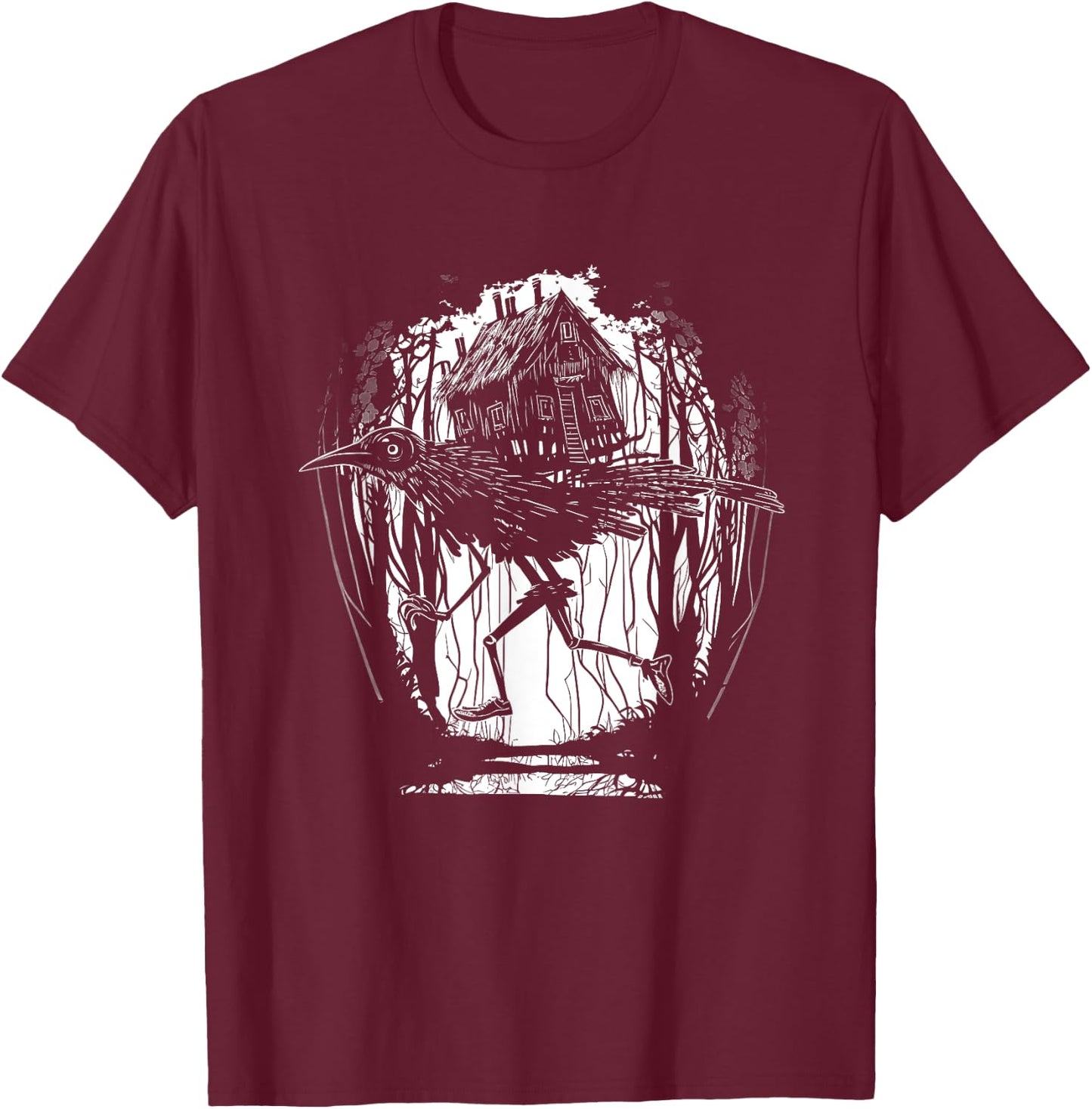 Haus von Baba Yaga Slawische Folklore Russland Märchen Kunst T-Shirt - T-Shirt | Maroon
