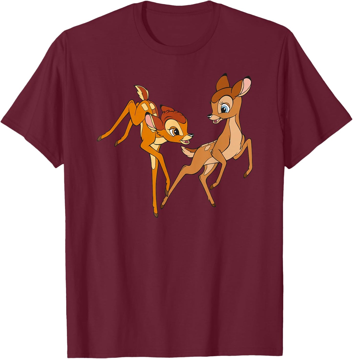 Bambi fawn , Black, S T-Shirt - T-Shirt | Maroon