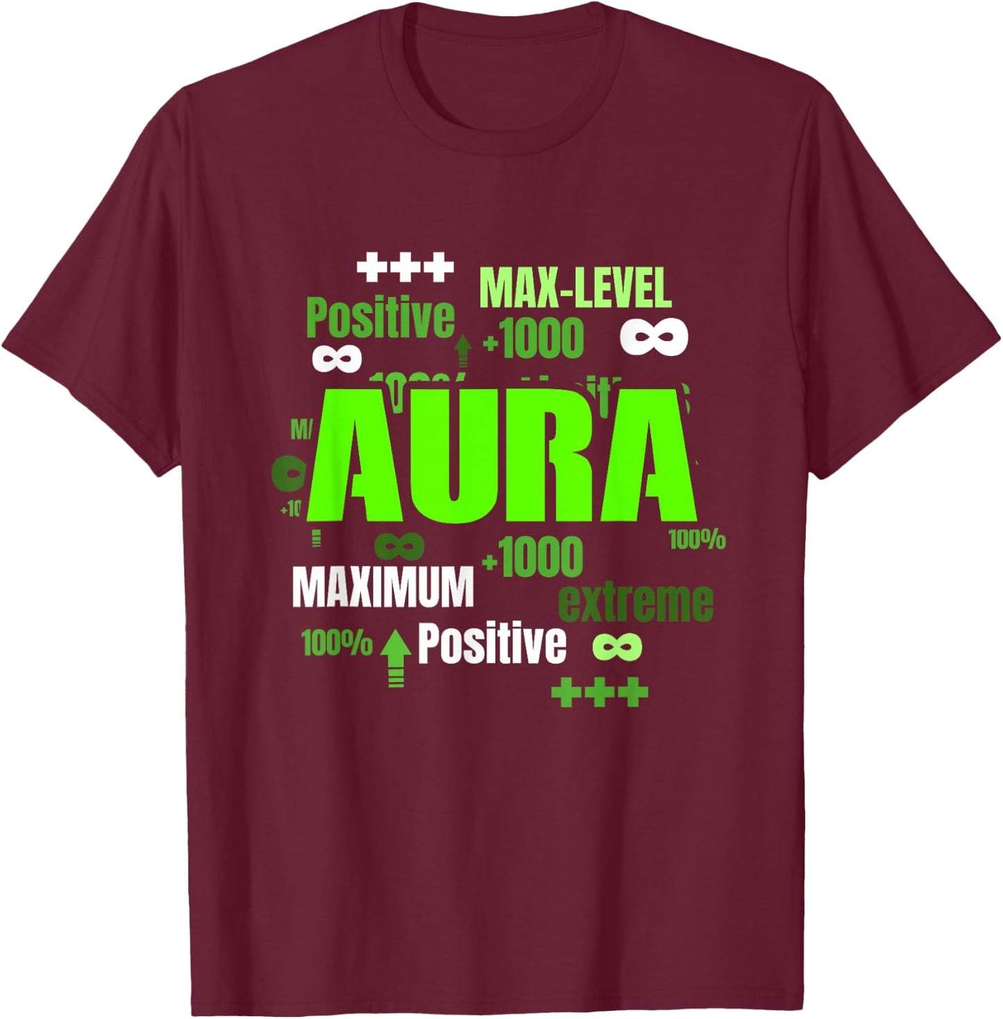 Green Max Aura Green Color Graphic T-Shirt - T-Shirt | Maroon