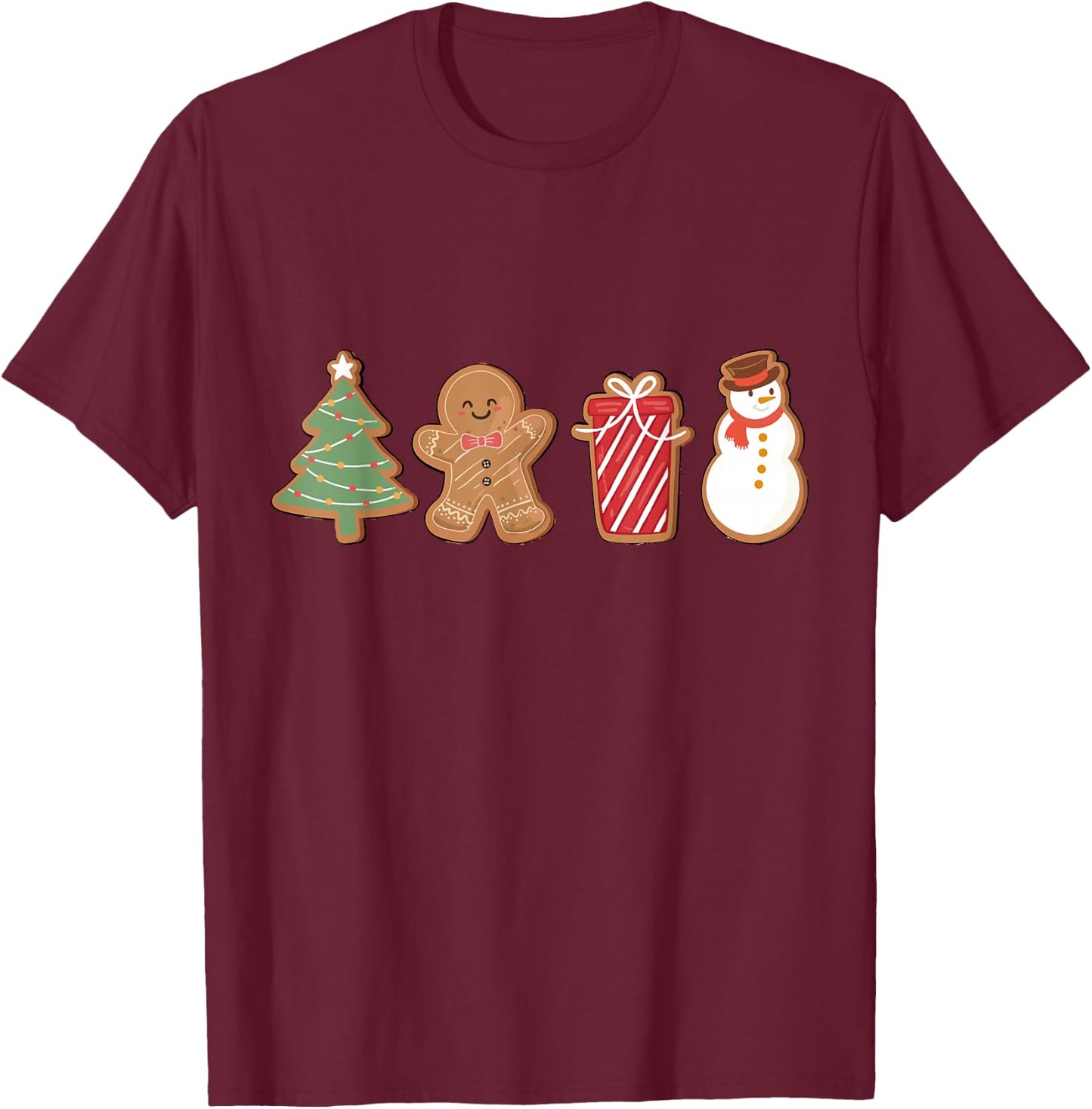 Merry Christmas Cookies Gingerbread Cookies Xmas Men T-Shirt - T-Shirt | Maroon