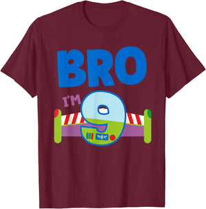9th Birthday Boy Toy Lover Bro I'm 9 Year Old Story Party T-Shirt - T-Shirt | Maroon