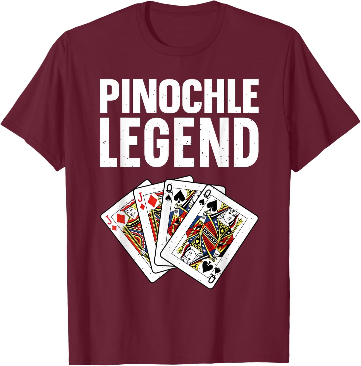 Funny Pinochle Art Women Card Game Pinochle Players T-Shirt - T-Shirt | Maroon