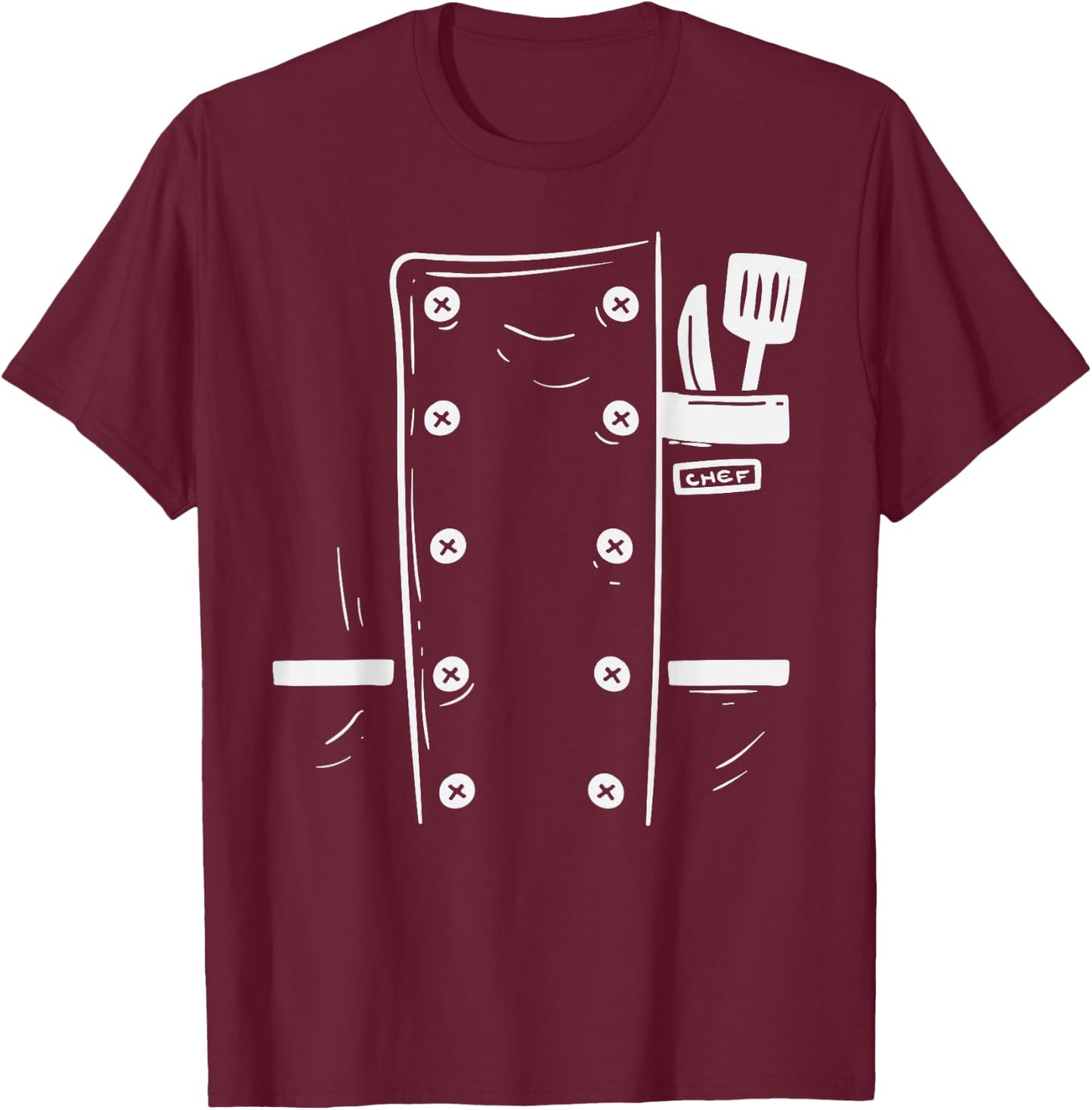 Chef Cooking Uniform Easy Lazy DIY Halloween Costume Boys T-Shirt - T-Shirt | Maroon