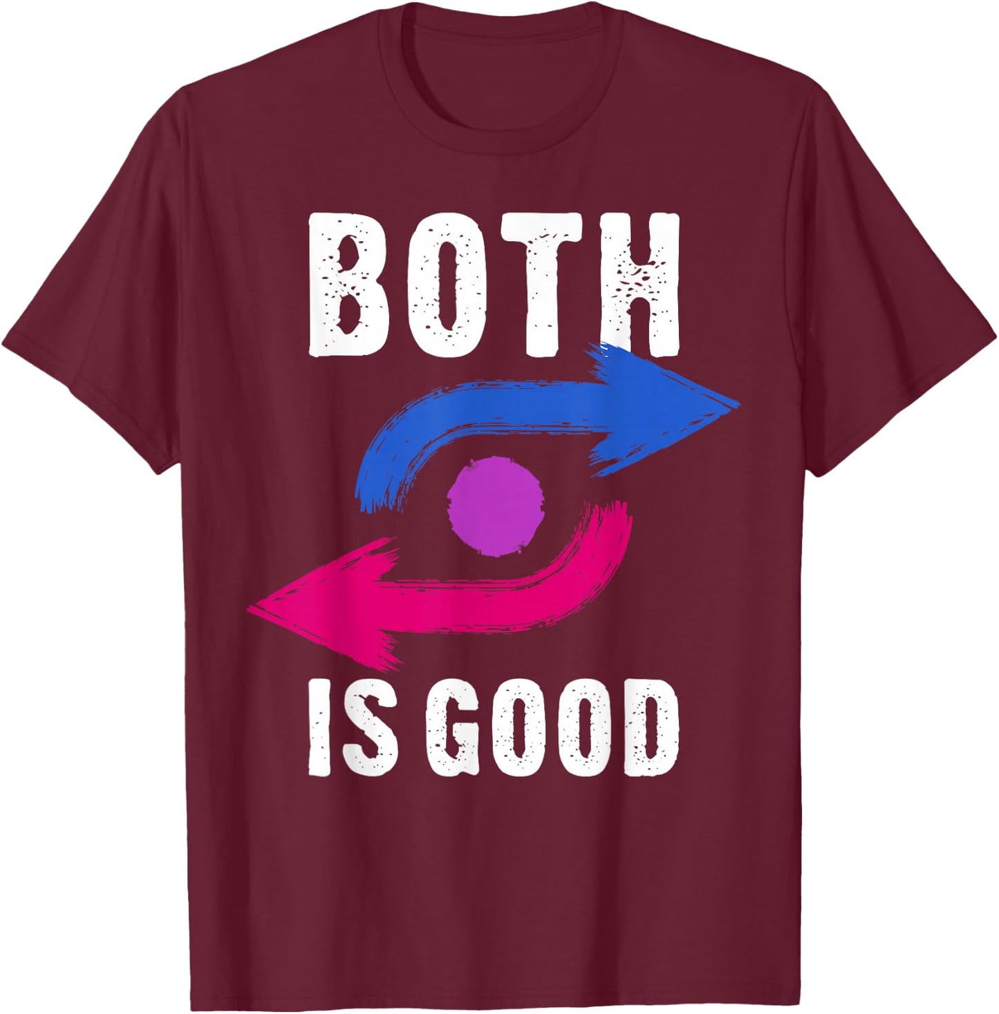 Both Is Good Bi Pride Bisexual Arrows Symbol T-Shirt - T-Shirt | Maroon