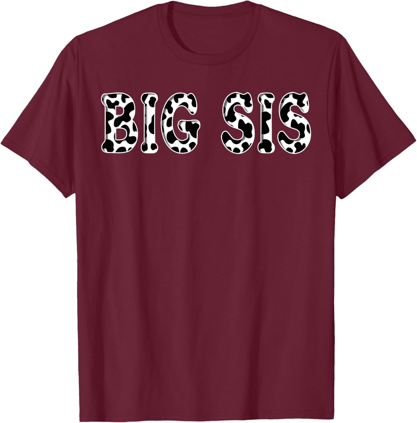 Cow Big Sis Birthday Family Matching Girl Boy Farm Birthday T-Shirt - T-Shirt | Maroon