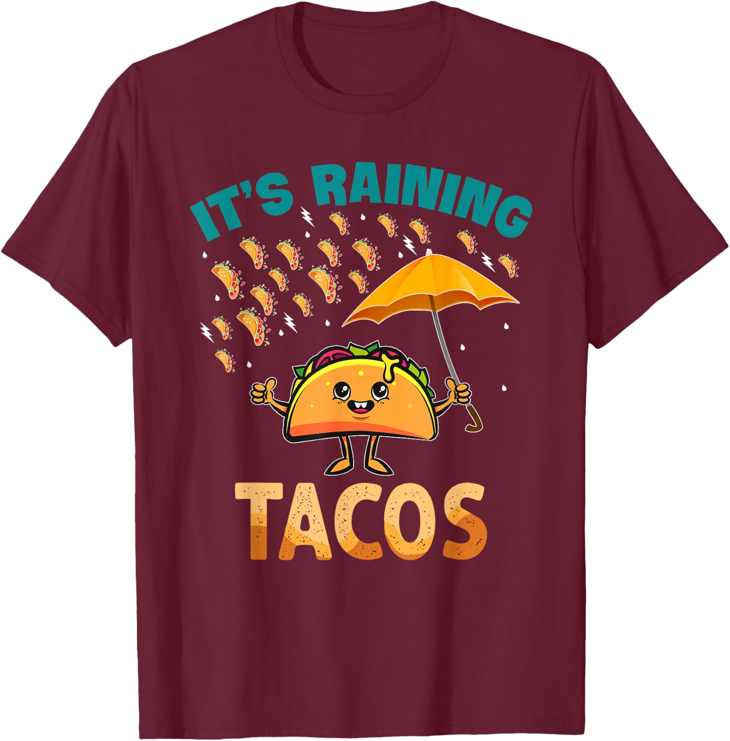 It is Raining Tacos Funny Taco Kids Girls Boys Gift T-Shirt - T-Shirt | Maroon