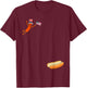 Hotdog Freedom Dive Funny Uncle Sam Hot Dog Jumping Into Bun T-Shirt - T-Shirt | Maroon