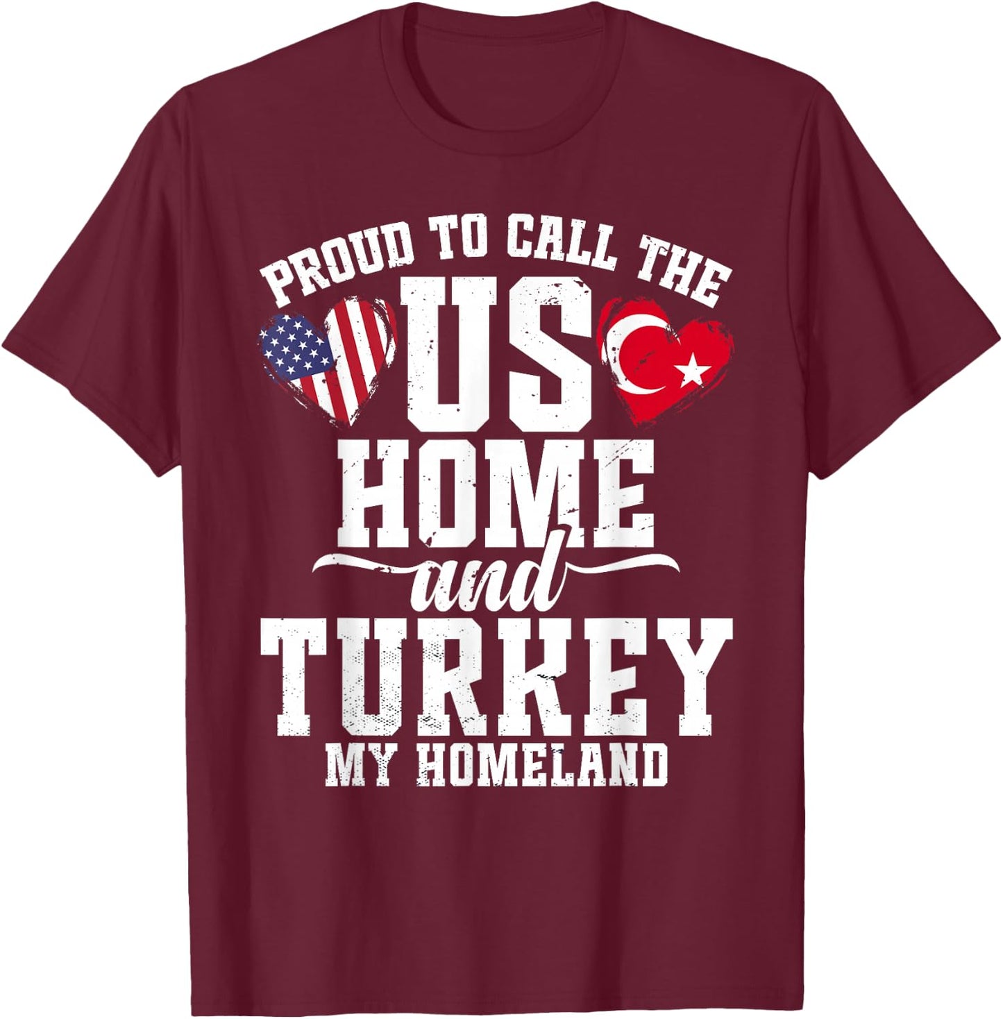 Turkish Outfit & Women Uniform US Flag Turkey T-Shirt - T-Shirt | Maroon