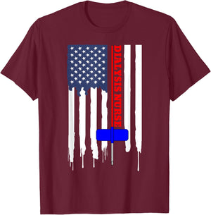 Dialysis Nurse American Flag Big Needle T shirt T-Shirt - T-Shirt | Maroon