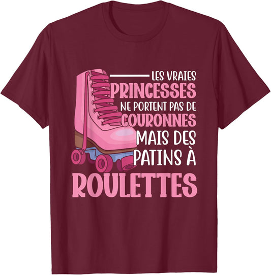 Roller Skates Rollerskating Rollerskate Roller Skater , Black, S T-Shirt - T-Shirt | Maroon