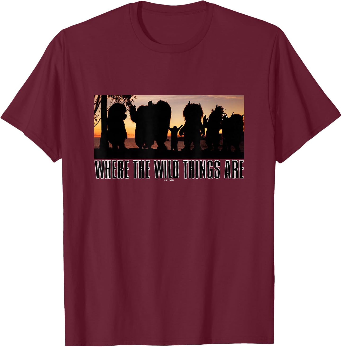 Where The Wild Things Are Max & Monsters Under Sunset T-Shirt - T-Shirt | Maroon