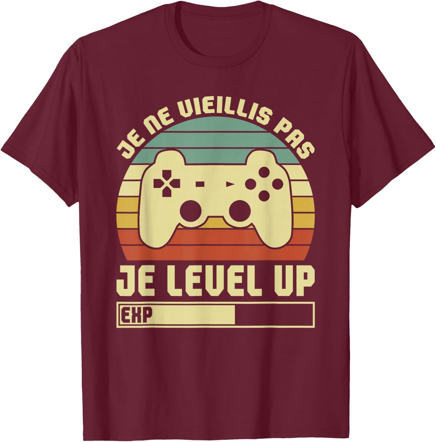 Men Video Games Gamer I'm Not Aged I Level Up , Black, S T-Shirt - T-Shirt | Maroon