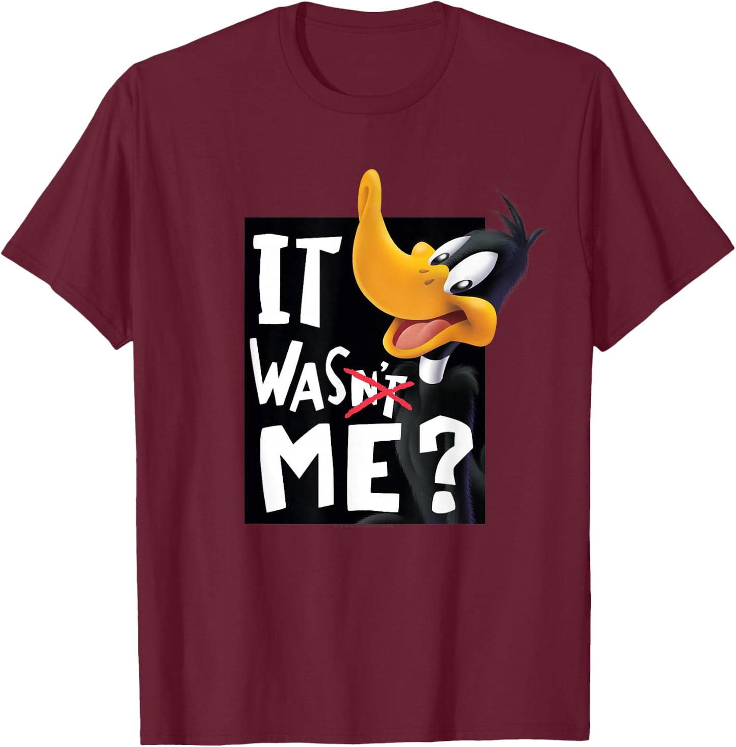Looney Tunes Daffy Duck It Was Me T-Shirt - T-Shirt | Maroon