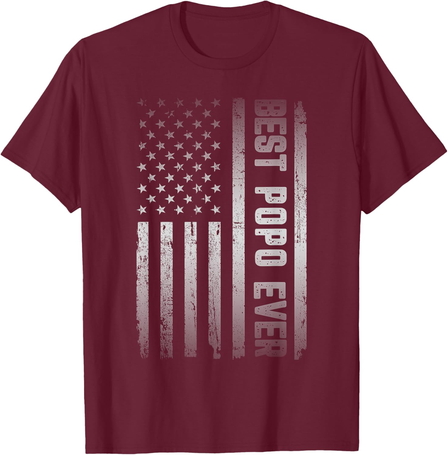 Best POPO Ever American US Flag Father's Day T-Shirt - T-Shirt | Maroon