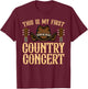 Country Concert Art Women Kids Country Music Lover T-Shirt - T-Shirt | Maroon