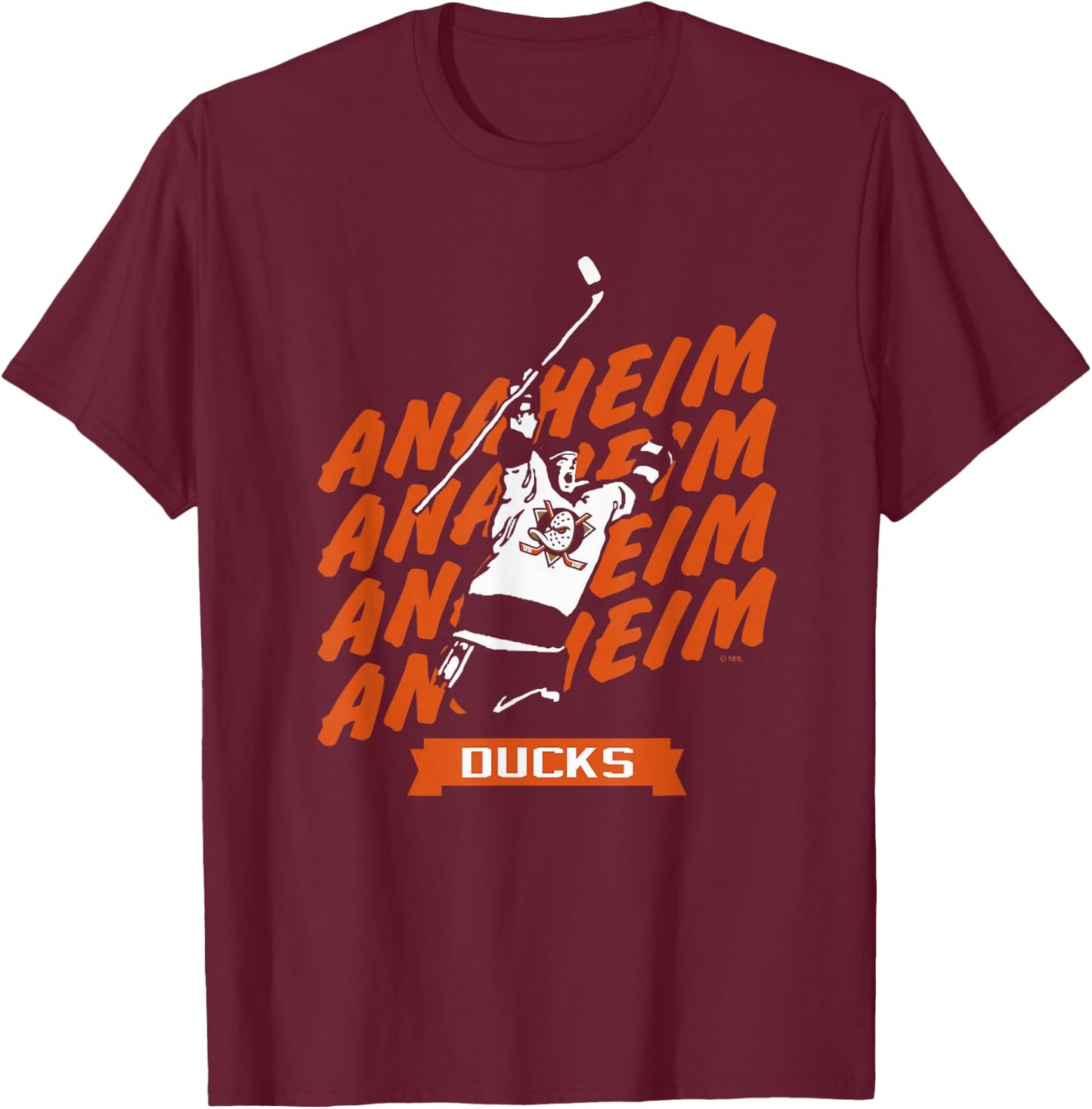 Anaheim Ducks Graffiti Black Officially Licensed T-Shirt - T-Shirt | Maroon