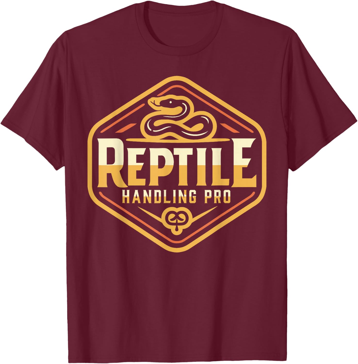 Reptile Handling Pro - Snake Handler - Reptile T-Shirt - T-Shirt | Maroon