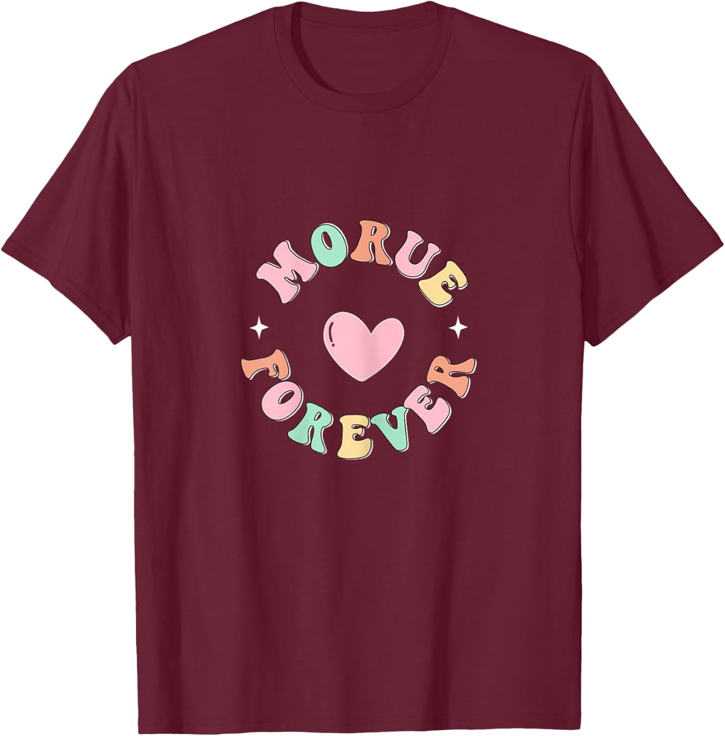 Cod Forever Heart Humour Retro Groovy , Black T-Shirt - T-Shirt | Maroon