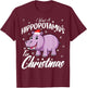 Christmas Hippo Shirt by T&T -Kids Xmas Hippo Black Small T-Shirt - T-Shirt | Maroon
