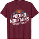 Pocono Mountains Pennsylvania Souvenirs Vintage Camping T-Shirt - T-Shirt | Maroon