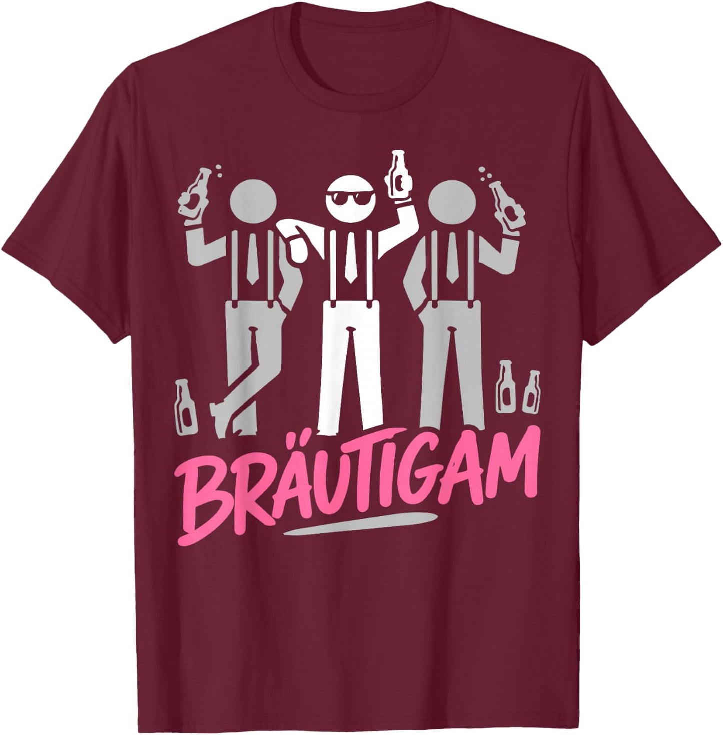 Bräutigam Junggesellenabschied Männer Poltern JGA T-Shirt - T-Shirt | Maroon