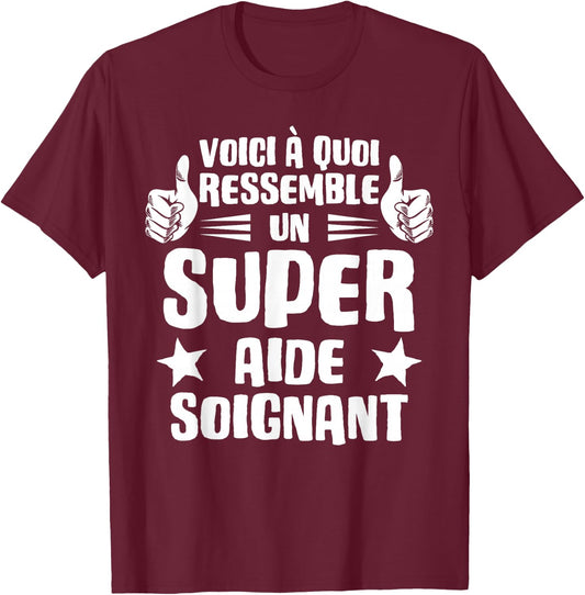 Here's What a Super Caregiver Looks Like, Black T-Shirt - T-Shirt | Maroon