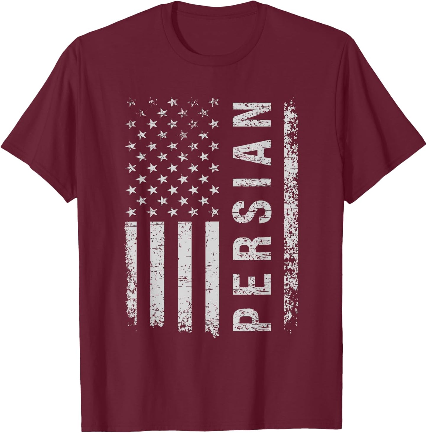 Persian Cat American Flag Women Kids Men T-Shirt - T-Shirt | Maroon