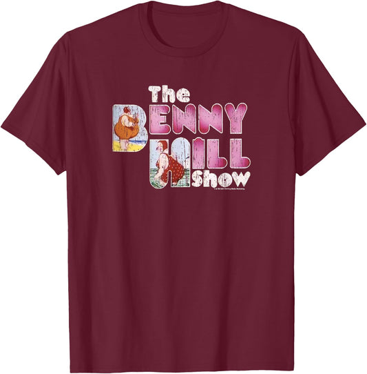 Benny Hill Show Lady at the Seaside Comedian , Black, S T-Shirt - T-Shirt | Maroon
