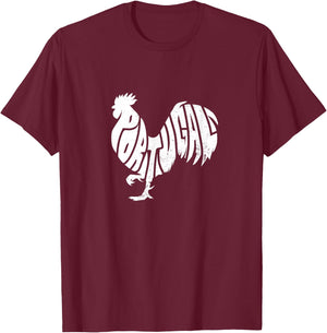 Family Heritage Gifts Portugal Rooster Word Art - Funny Animal T-Shirt - T-Shirt | Maroon