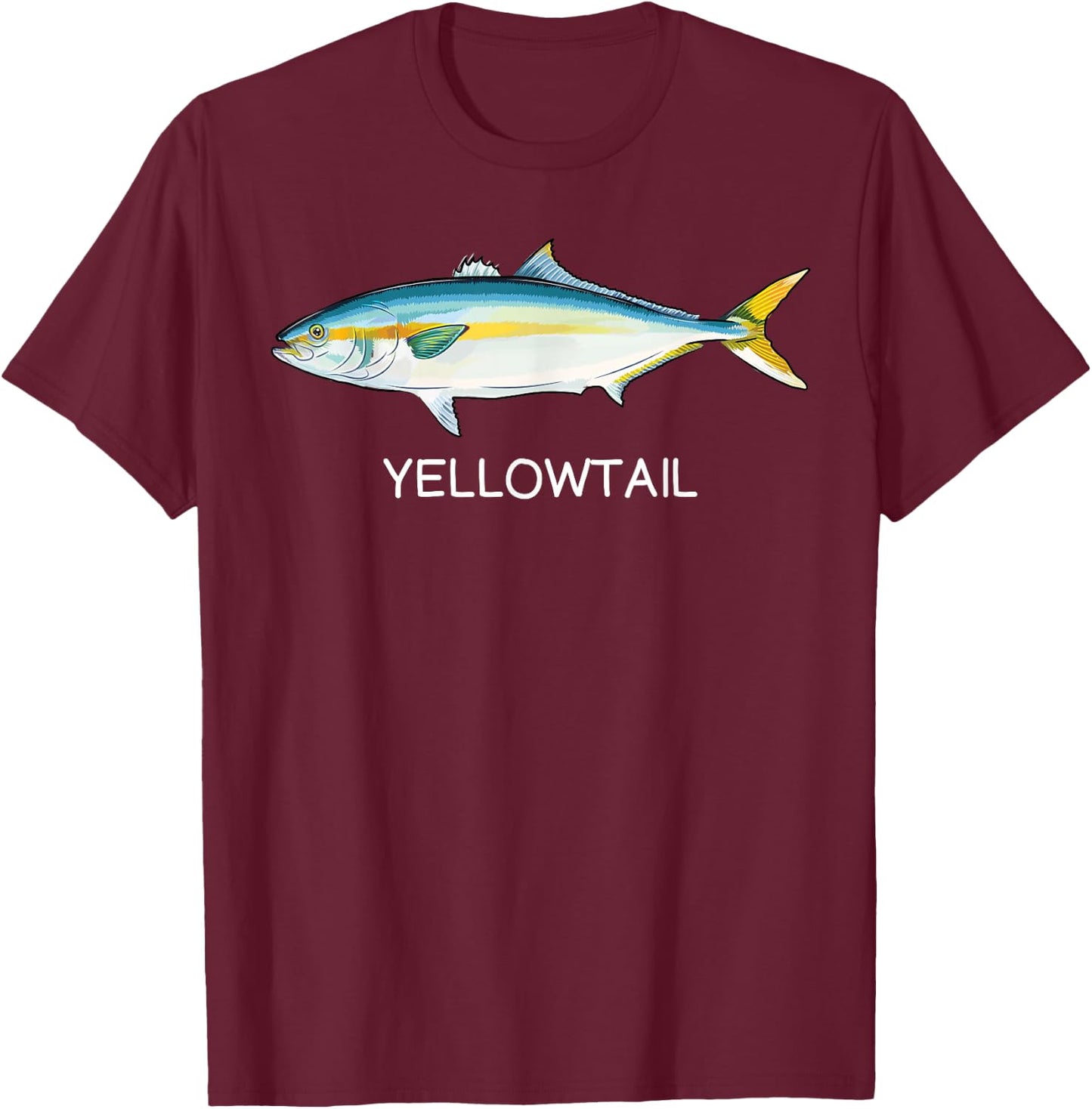 Yellowtail Saltwater Game Fish T-Shirt - T-Shirt | Maroon