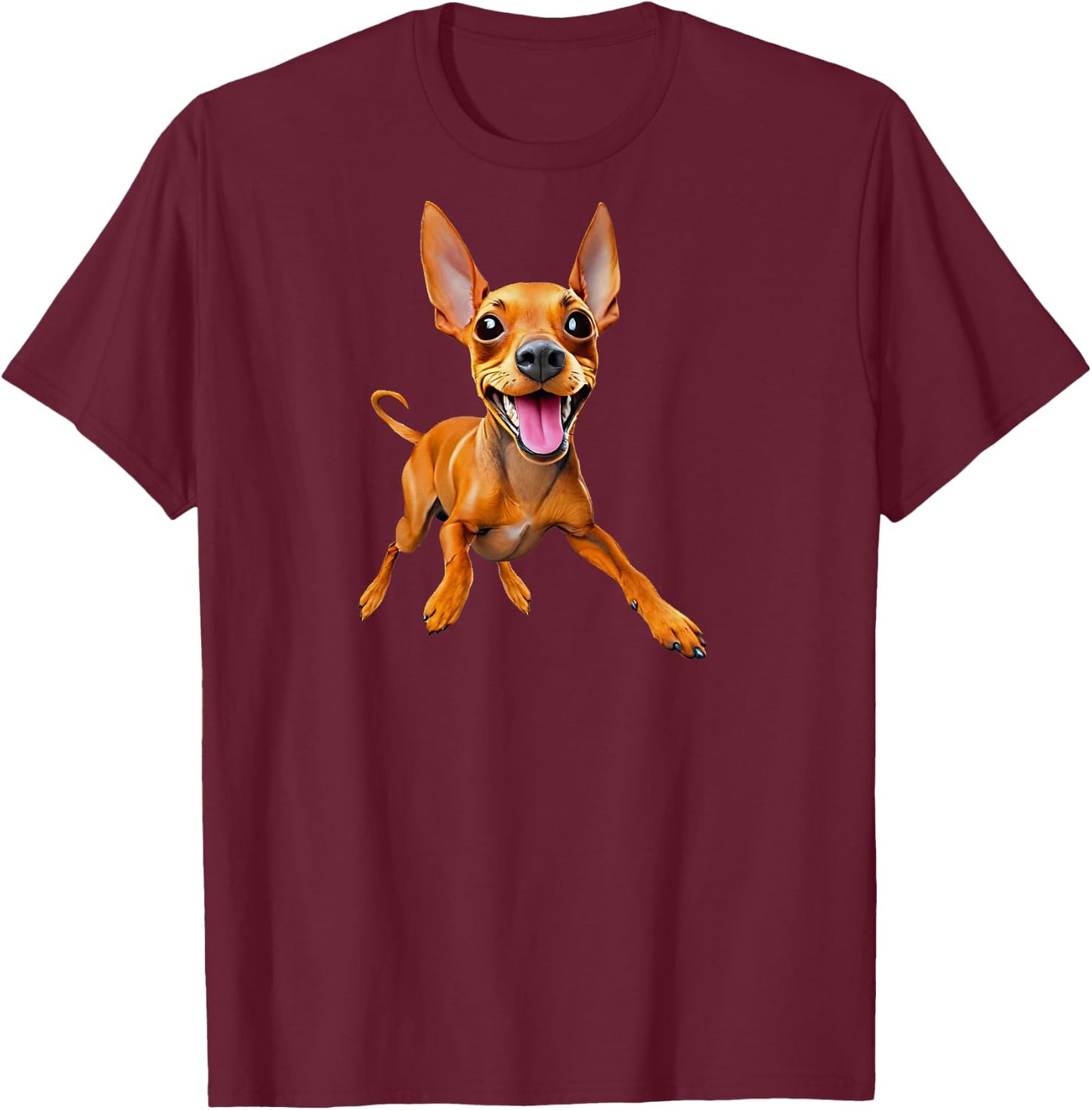 Minpin Funny Pet Miniature Pinscher Mini Pin Puppy Dog Dad Haut de Gamme T-Shirt - T-Shirt | Maroon