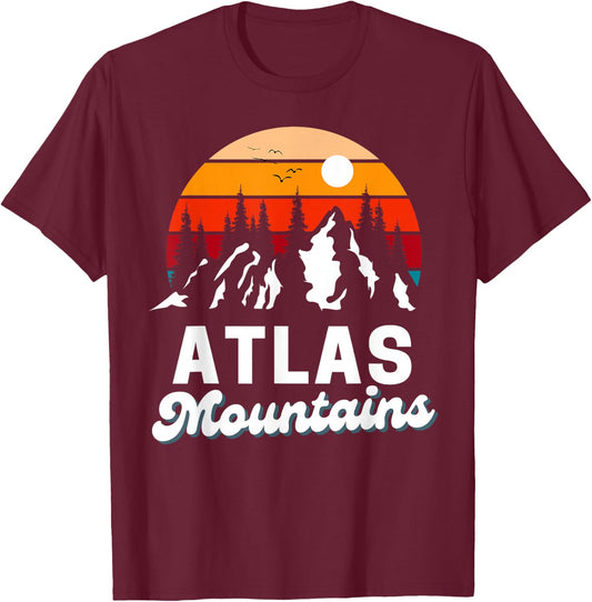 Atlas Mountains Outdoor Hiking Nature Retro Souvenir T-Shirt - T-Shirt | Maroon