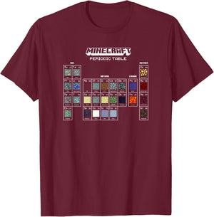 Minecraft Periodic Table Of Blocks , black T-Shirt - T-Shirt | Maroon