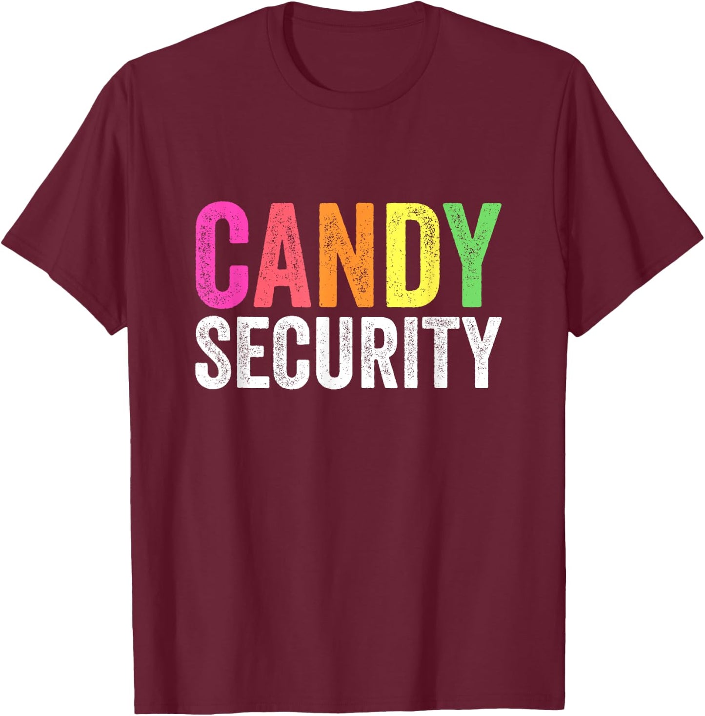 Funny Candy Security Halloween Costume T-Shirt - T-Shirt | Maroon