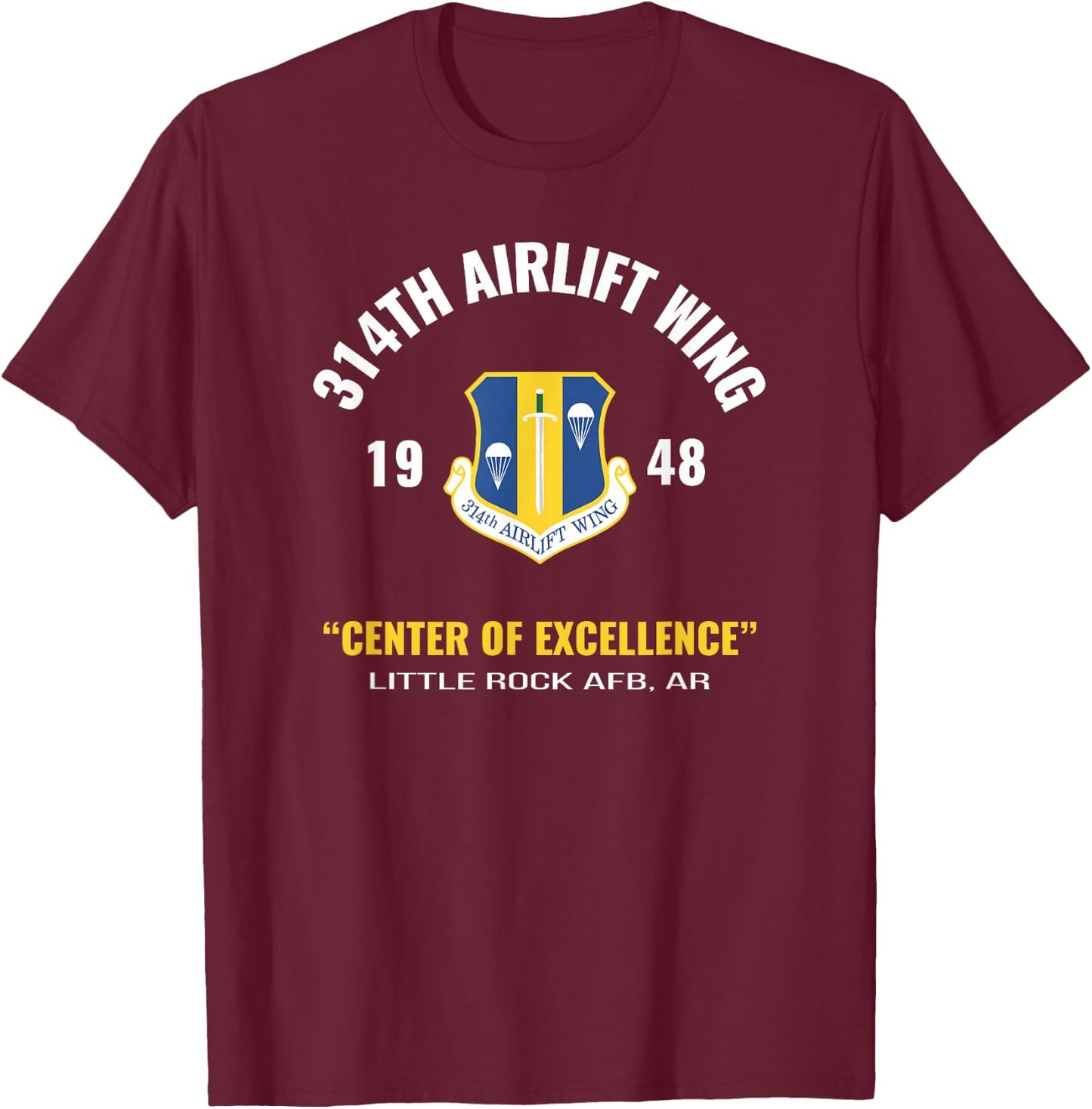 Military 314th Airlift Wing T-Shirt - T-Shirt | Maroon