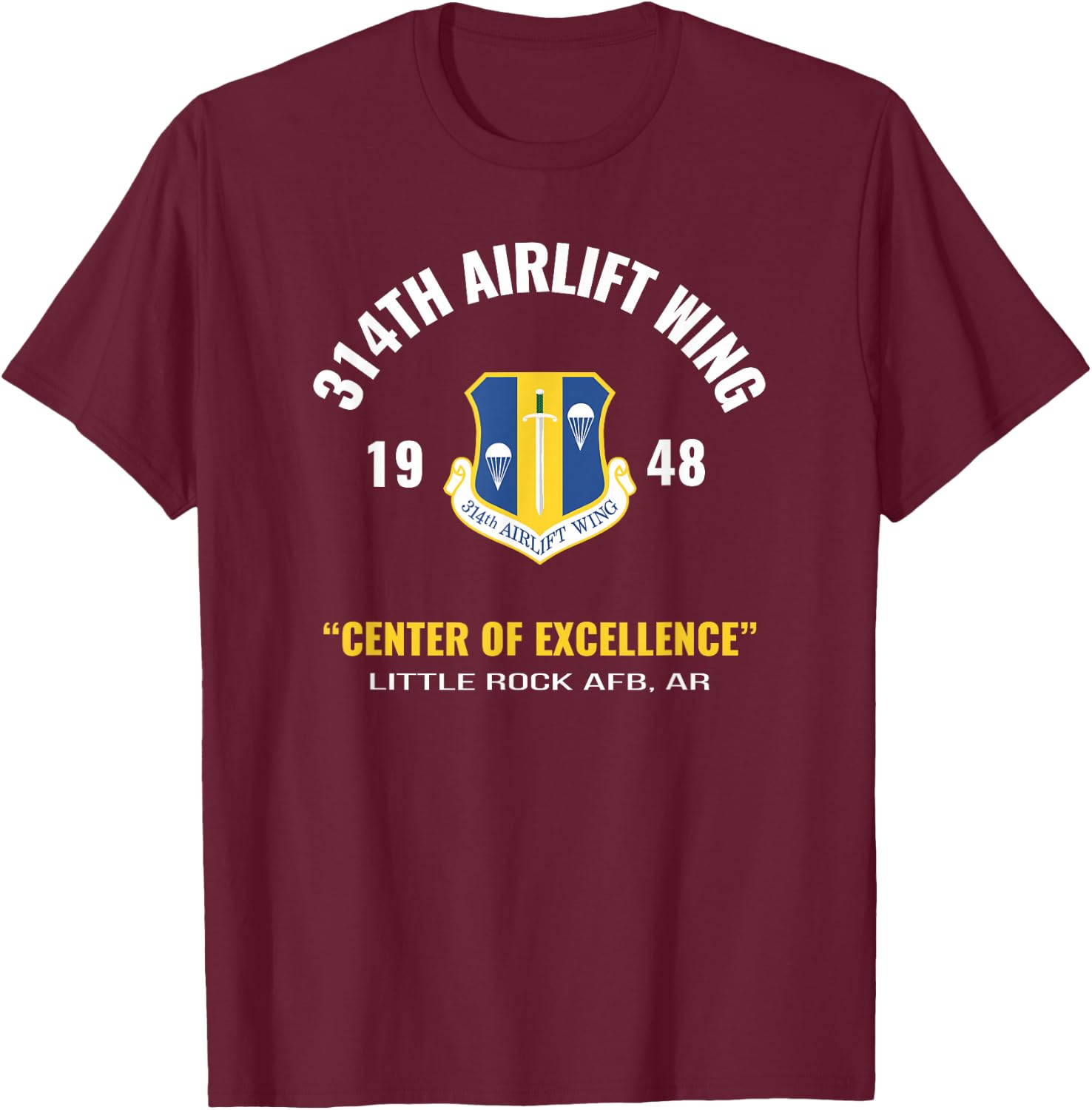 Military 314th Airlift Wing T-Shirt - T-Shirt | Maroon