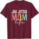 Jiu Jitsu Mom Life Funny Mom Leopard Jiu Jitsu Mama Cheetah T-Shirt - T-Shirt | Maroon