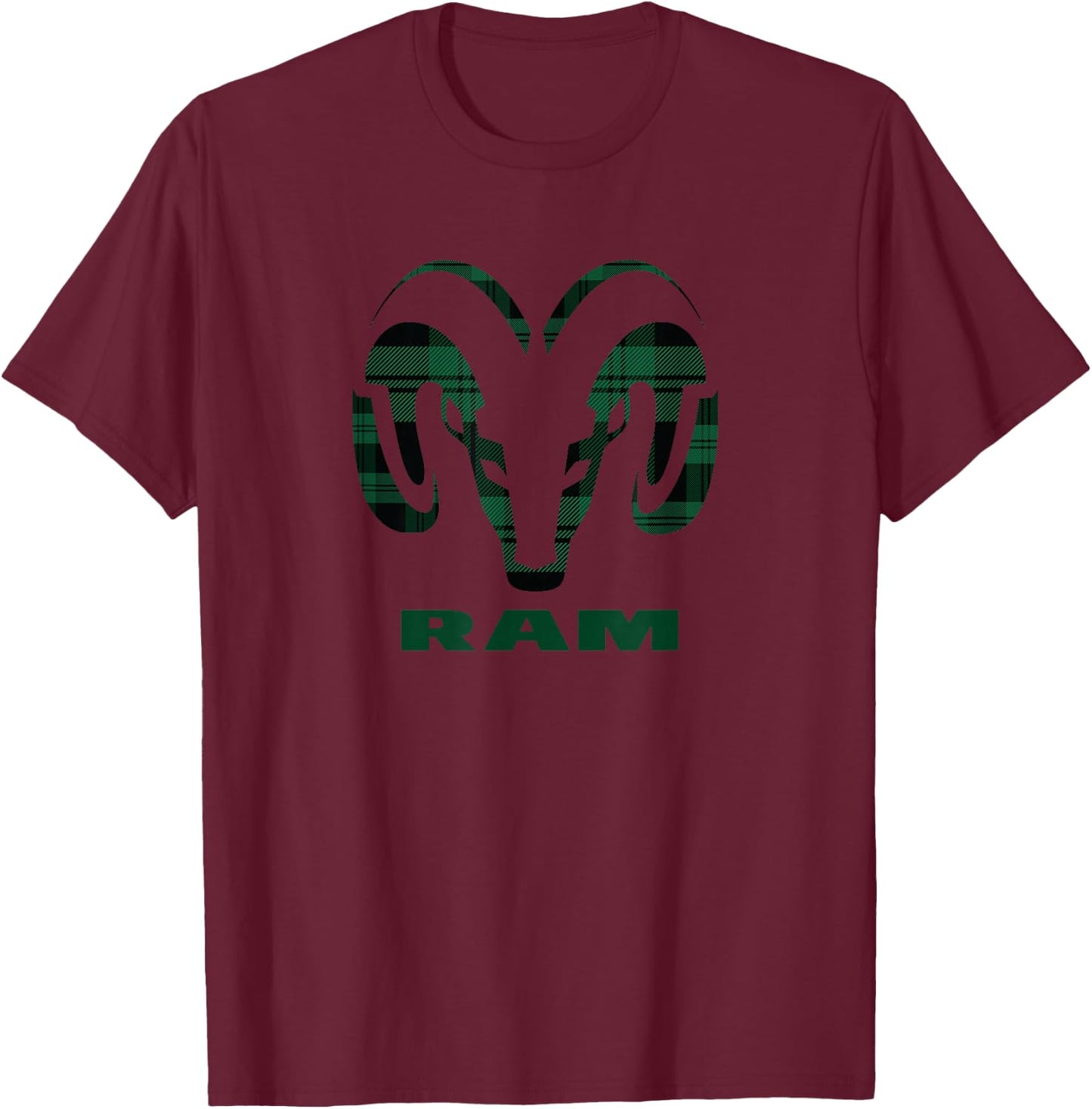 Ram Trucks Checked Logo , black T-Shirt - T-Shirt | Maroon