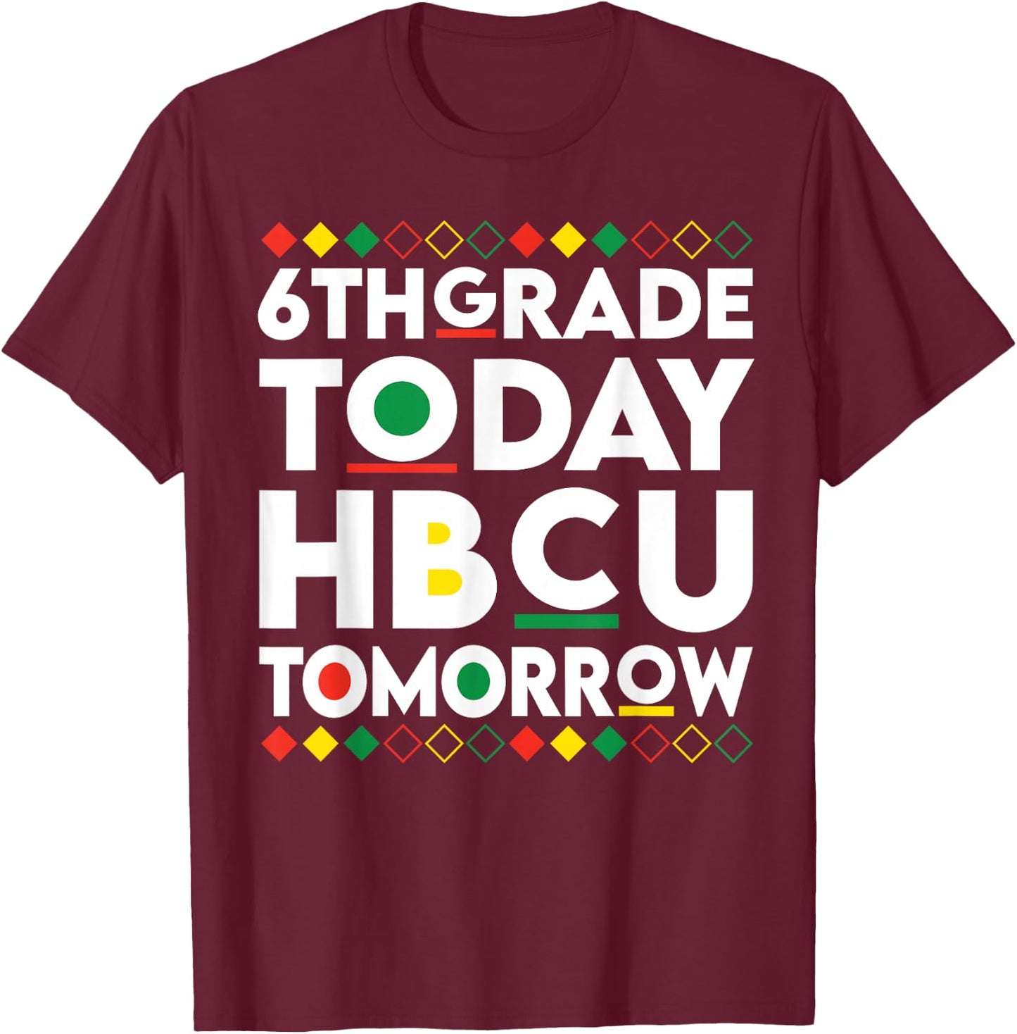 Future HBCU College Student 6th Grade Today HBCU Tomorrow T-Shirt - T-Shirt | Maroon