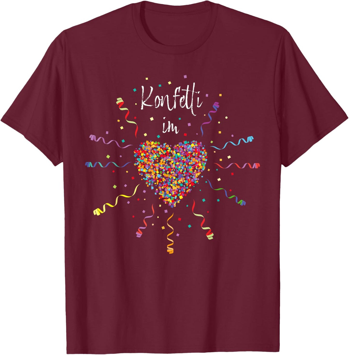 Confetti in the Heart Carnival Costume Replacement Cologne , black T-Shirt - T-Shirt | Maroon