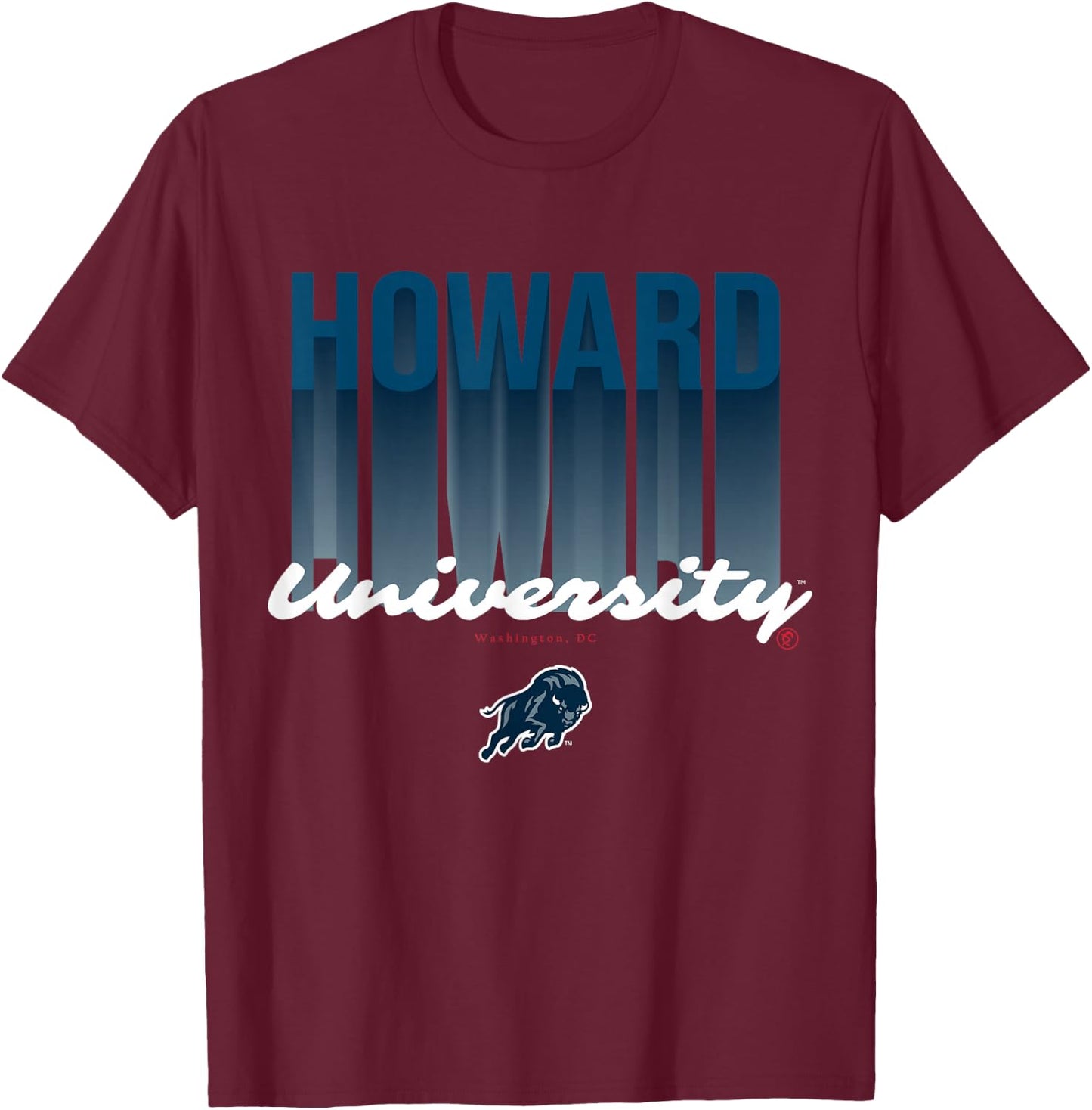 The Yard Essentials - Howard University - HU Fade T-Shirt - T-Shirt | Maroon