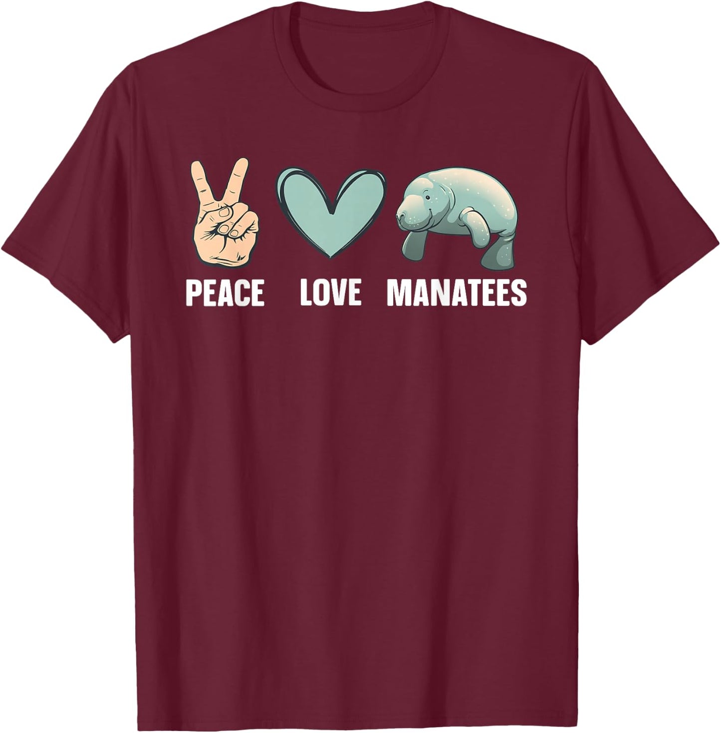 Cute Manatee Design Women Kids Sea Cow Manatee Lover T-Shirt - T-Shirt | Maroon