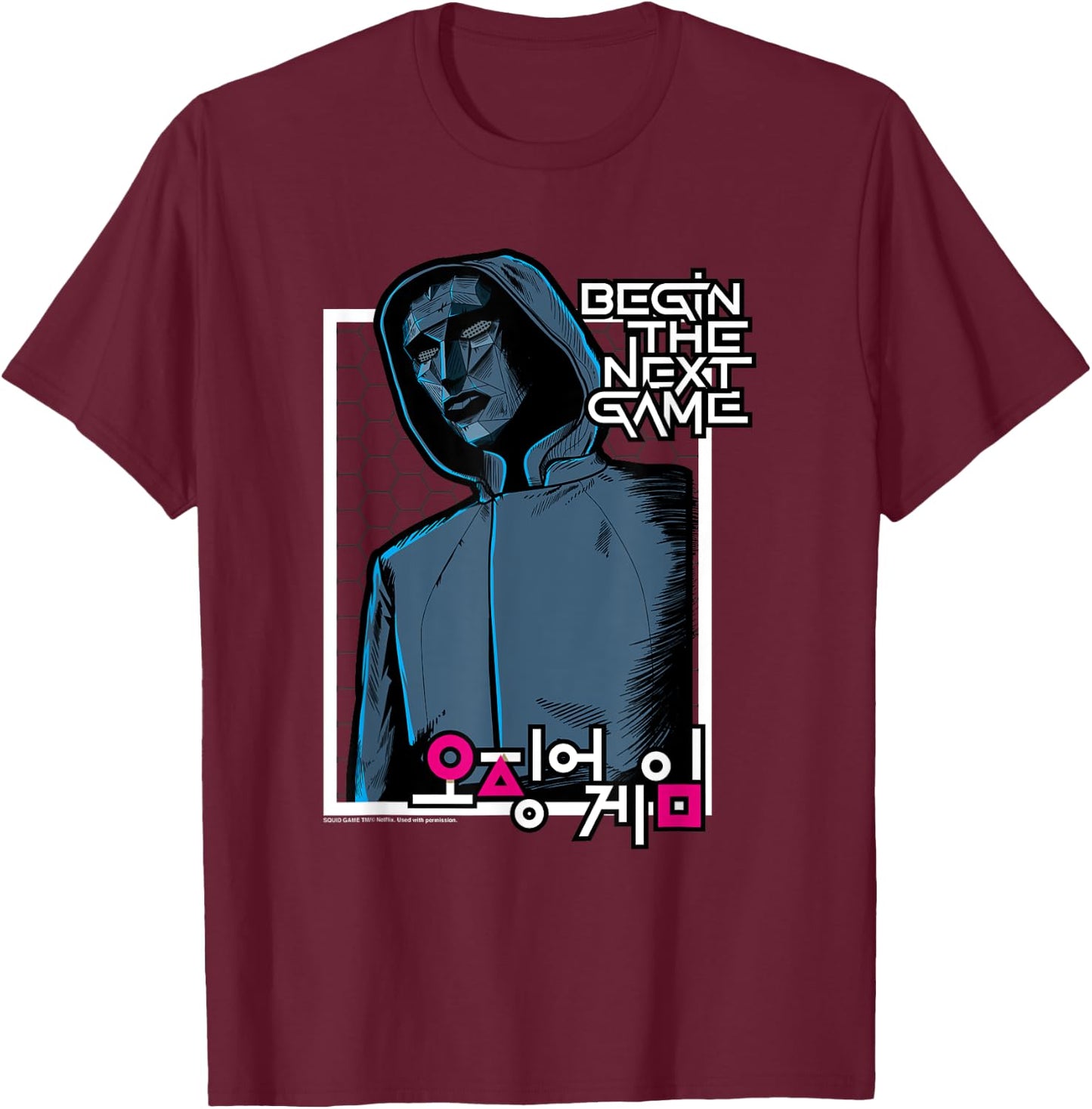 Squid Game Front Man starts next game, Blue, S T-Shirt - T-Shirt | Maroon