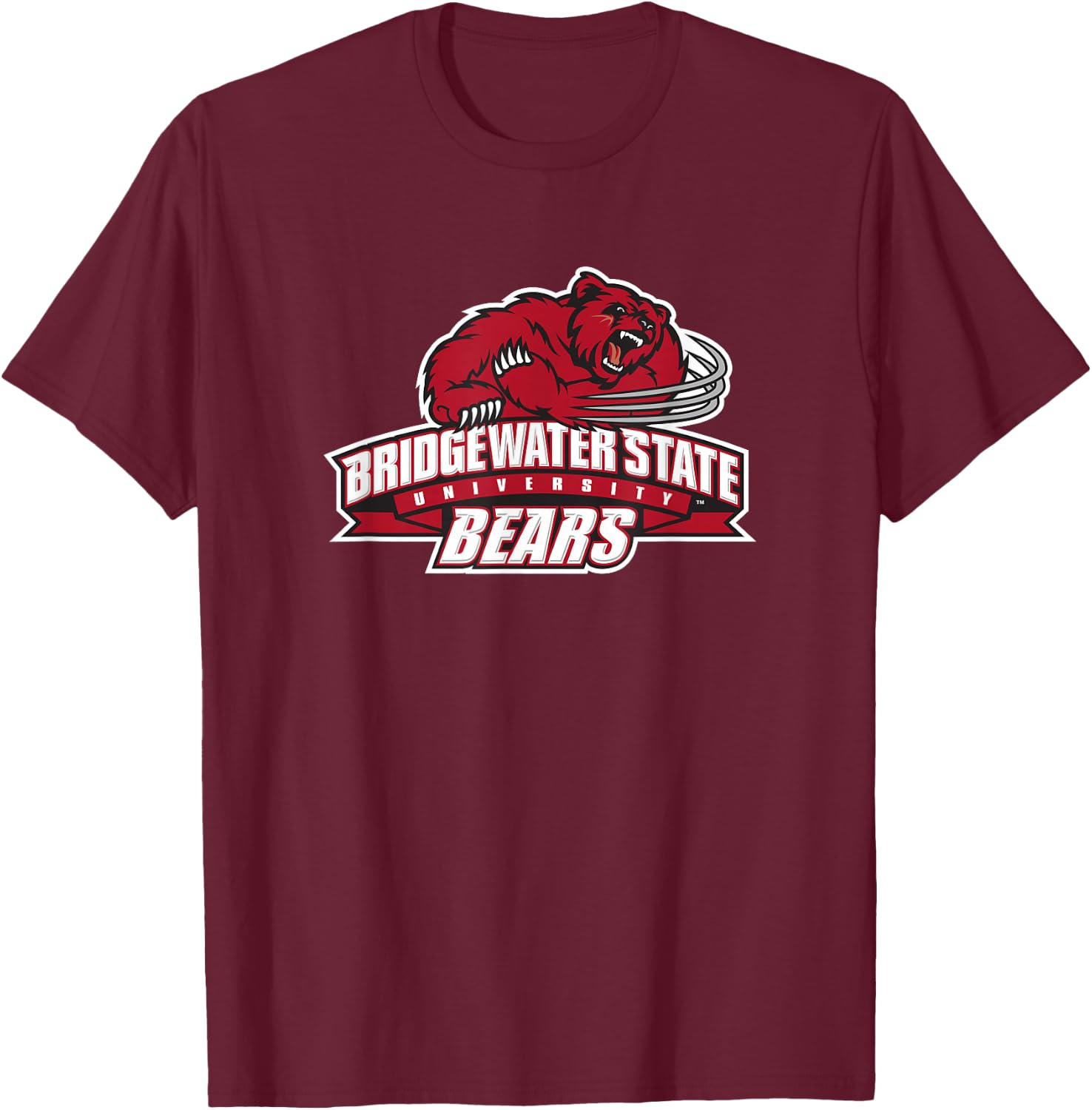 Bridgewater State University BSU Bears Primary Logo T-Shirt - T-Shirt | Maroon