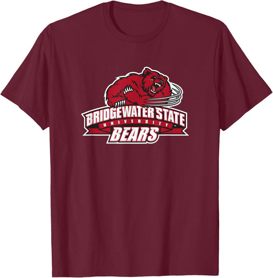 Bridgewater State University BSU Bears Primary Logo T-Shirt - T-Shirt | Maroon
