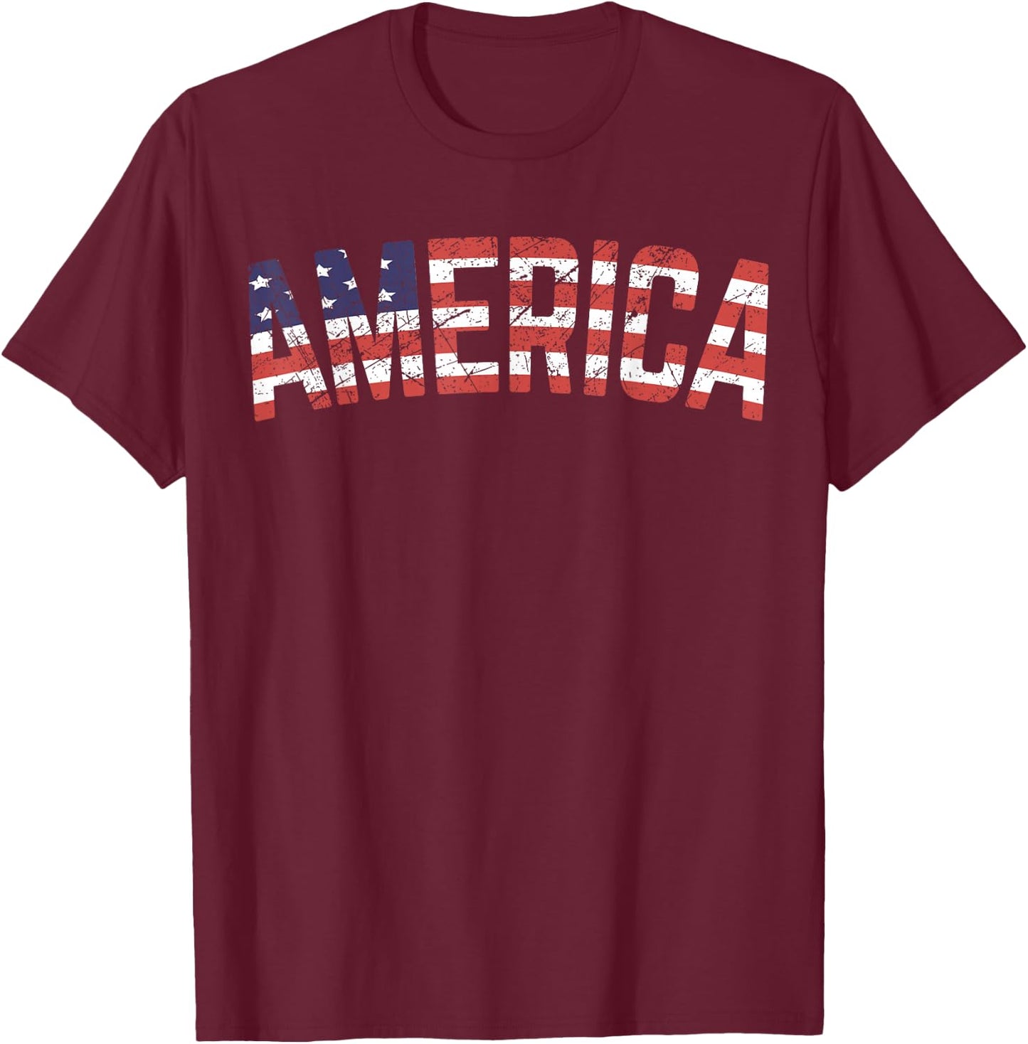 4th of July America US Flag Patriotic 250th Anniversary USA T-Shirt - T-Shirt | Maroon