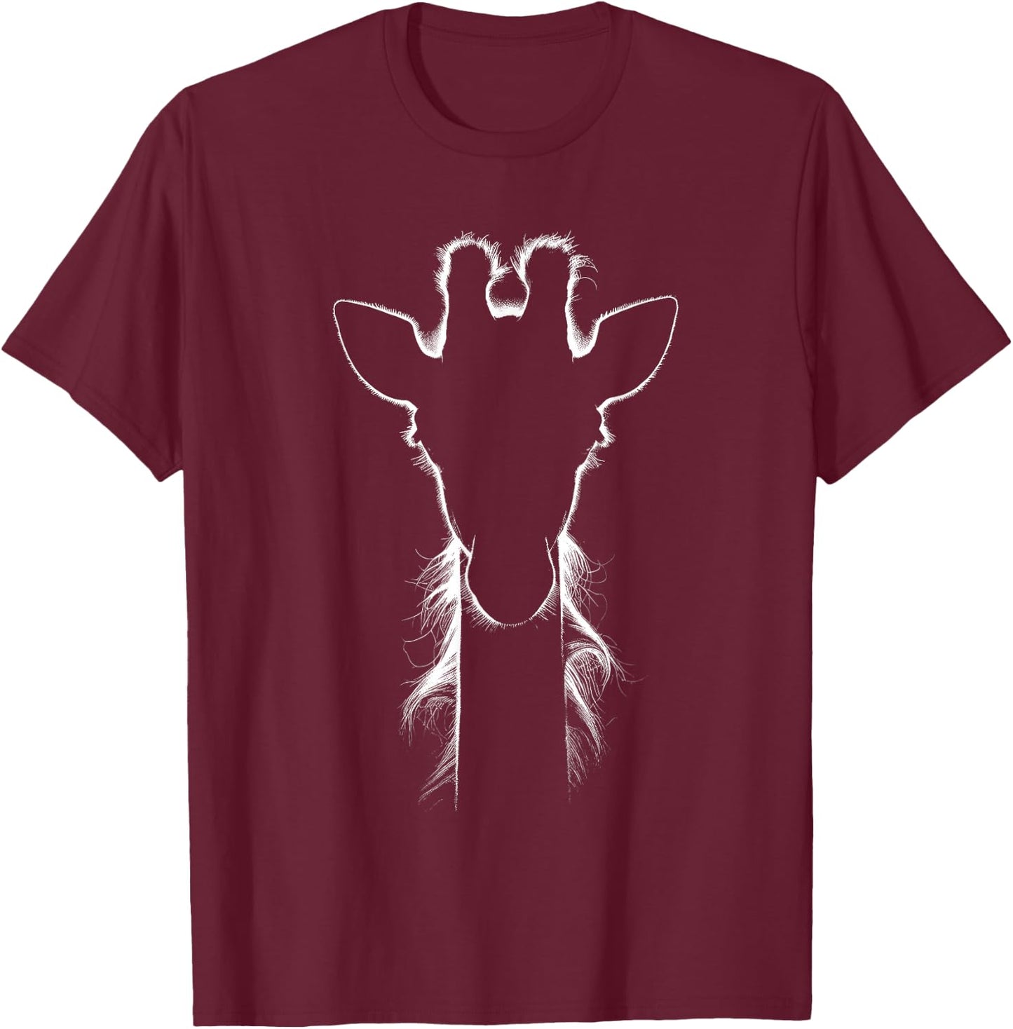Giraffe Lover Art Design T-Shirt - T-Shirt | Maroon